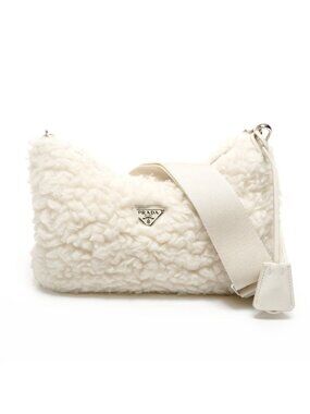 Prada Shoulder Bag Re Edition Boa Wool Cashmere 2-Way Chain